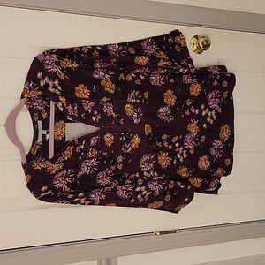 Split Neck 3/4 Sleeve Knit Top